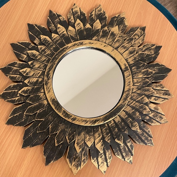 Other - Decorative wall mirror with a floral frame